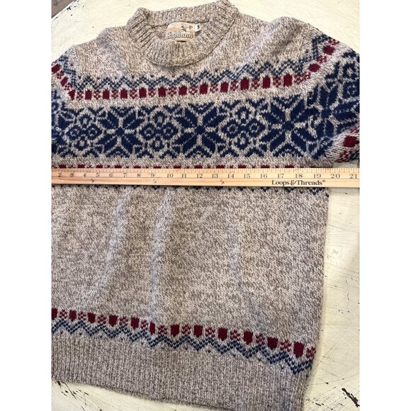 Vintage Highland Wool Blend Knit Nordic Sweater Size Med 80's - Picture 4 of 7